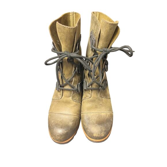 Sorel Women's Size 8 Joan of Arctic Wedge II Quarry Green Grey Black Booties - Picture 2 of 7